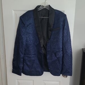 SHEIN Navy Blazer with Black Lapel